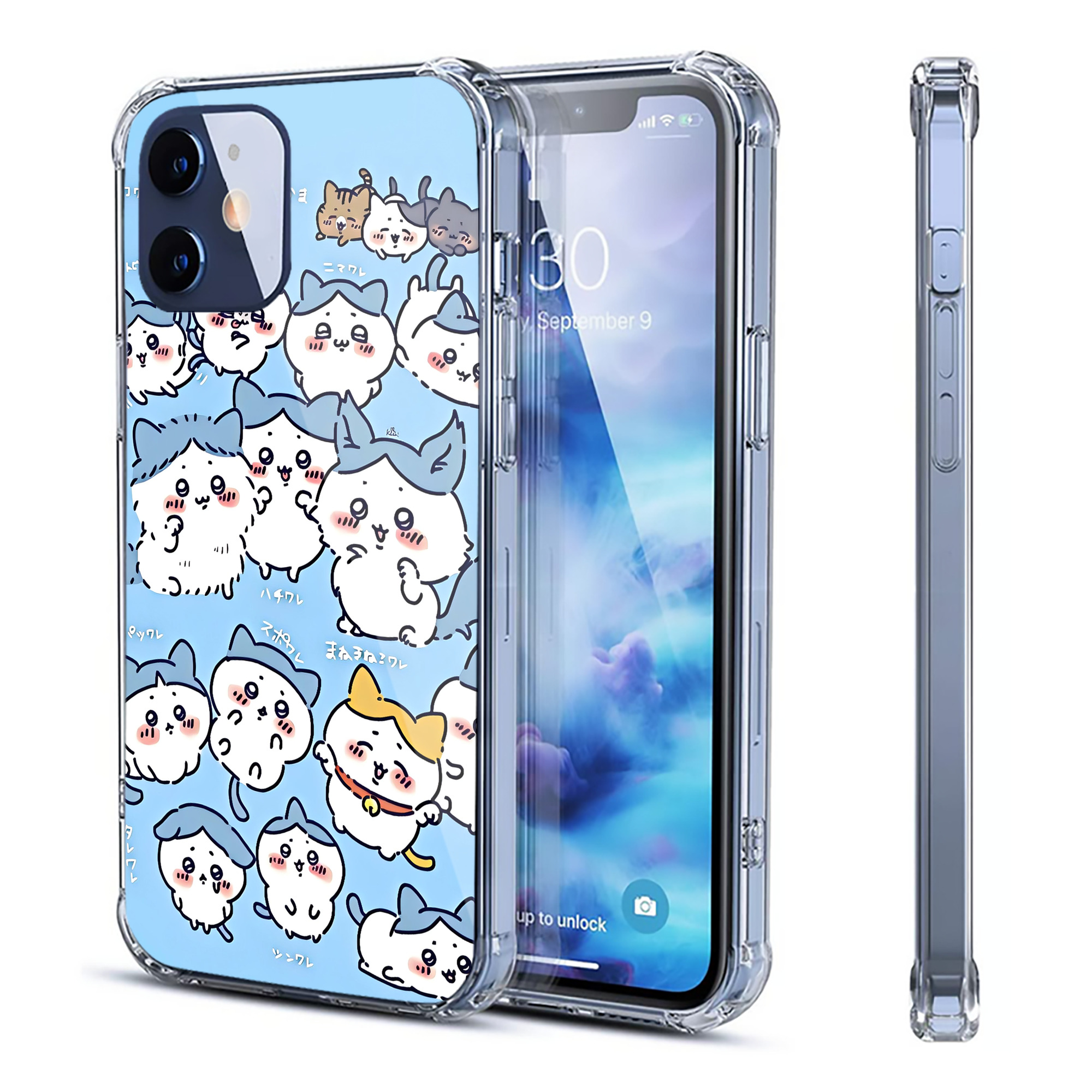 （画像用） ちいかわ Chii-kawa 【iPhone 12シリーズ対応】透明スマホケース（クリアソフトケース）